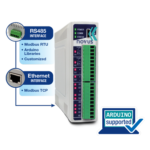 DigiRail NXprog RAMIX Programmable I/O 2AI / 2AO / 4DI / 3DOETH