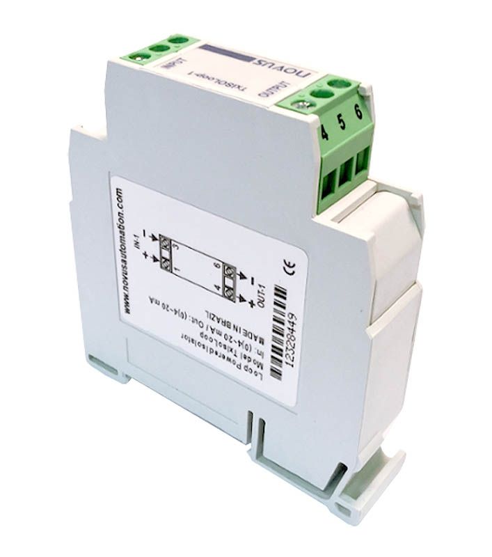 TxIsoLoop-1 loop-powered DIN rail isolator, 4-20mA